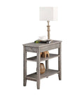 Three Tier End Table with Drawer, Light Gray T233841