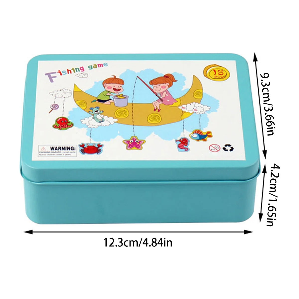 Magnetic Wooden Fishing Toy with Iron Box F90036