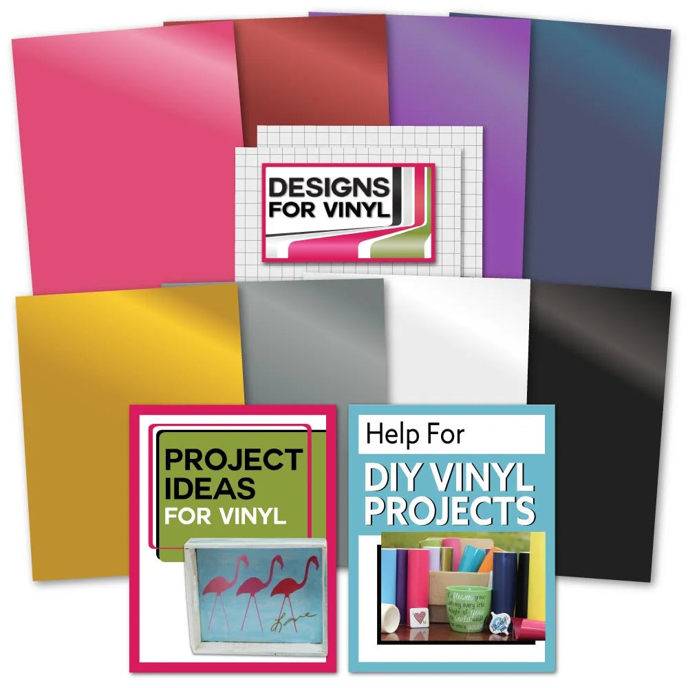 Beginner Bundle Glitter Iron On HTV, Vinyl Sheets, Tool Kit, Pens, eBook V229690