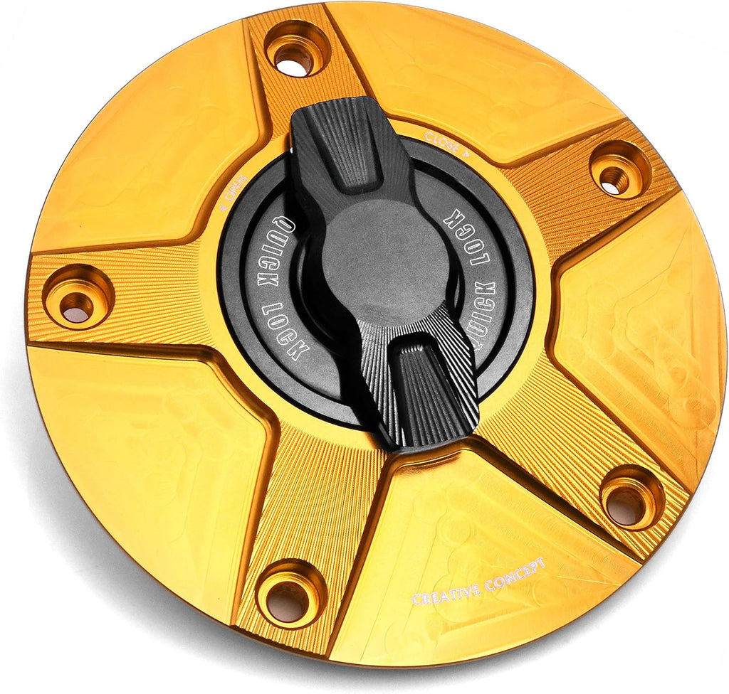 Gold CNC 1/4 Quick Lock Fuel Cap M6475