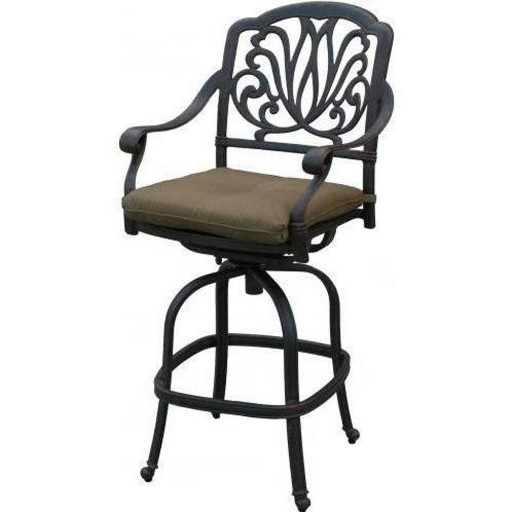 Bronze Cast Aluminum Swivel Patio Bar Stool O7476