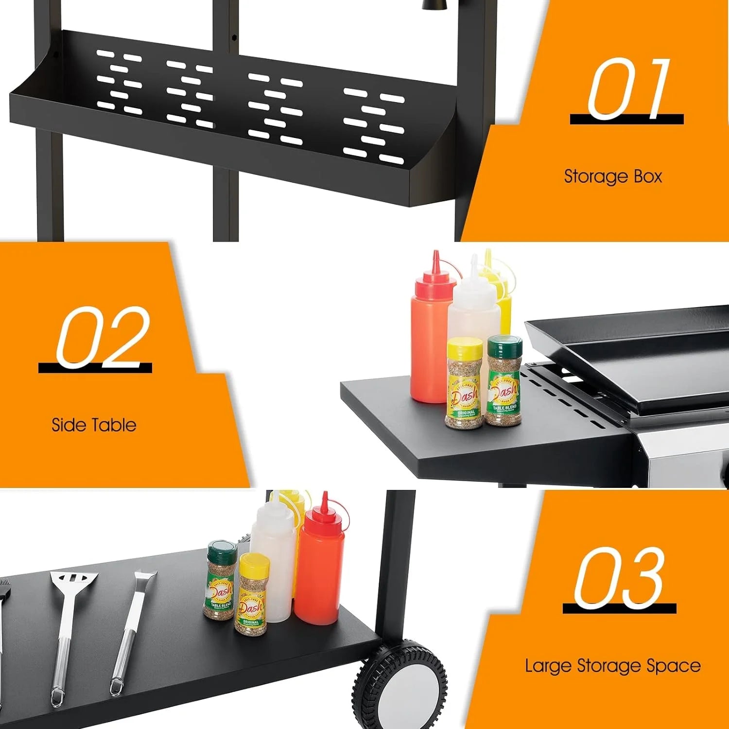 4-Burner Propane Gas Grill Cooking Station with Side Shelves U75908