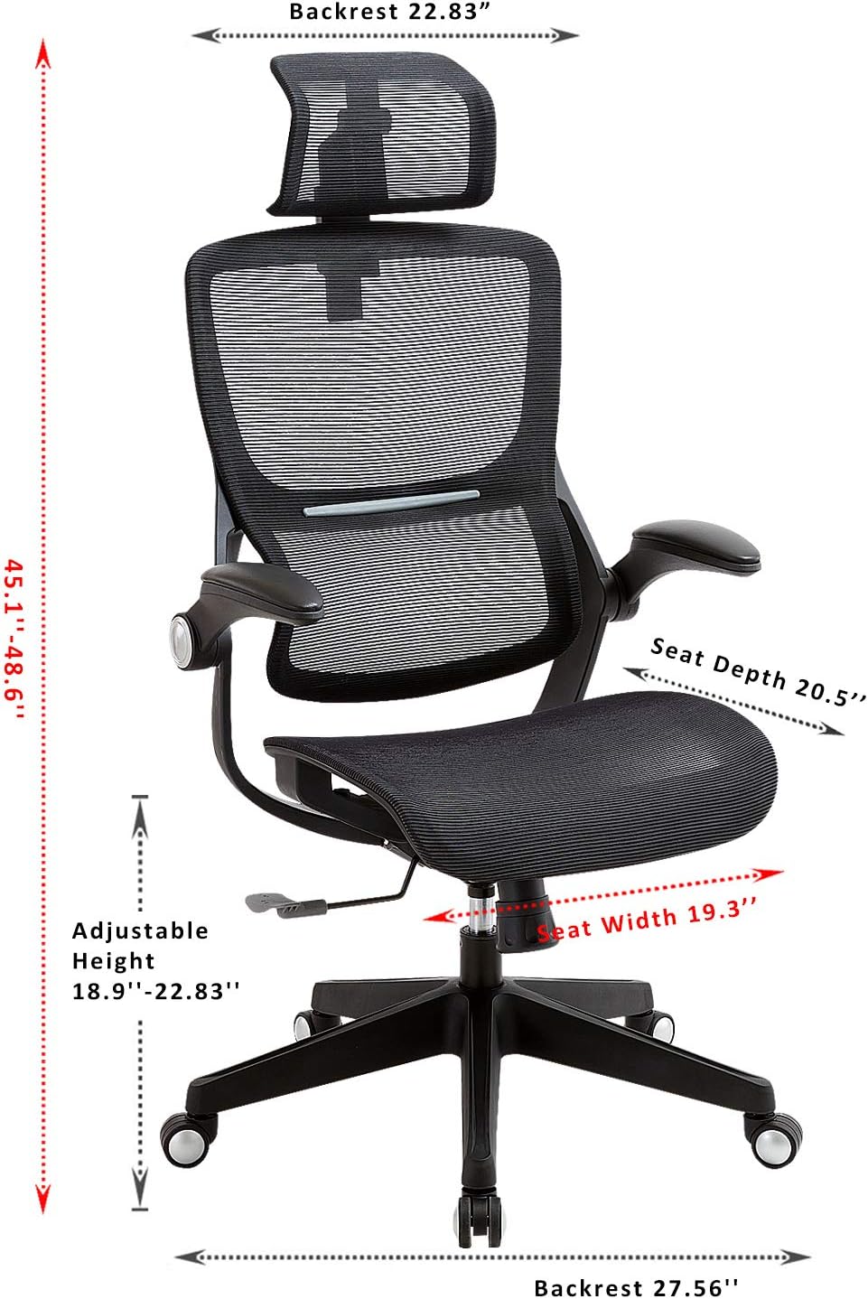 Ergonomic Mesh Office Chair with 3D Lumbar Support G3753