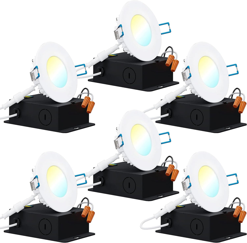 6 Pack 6 Inch Ultra Thin LED Recessed Ceiling Lights, 3000K Warm White, Dimmable 14W, 850 LM G341