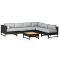 Gray Wicker Furniture Set with Aluminum Frame and Cushion O611686