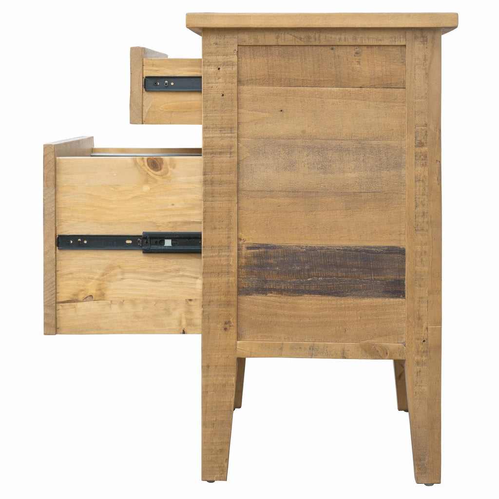 Reclaimed Wood Filing Cabinet with Two Drawers T733784