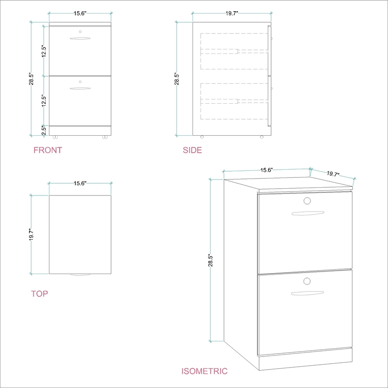 2 Drawer File Cabinet in Classic Cherry E54757