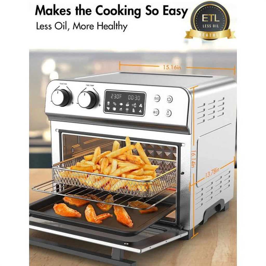 24.3 Quart Air Fryer Toaster Oven Combo with Rotisserie Dehydrator W38424