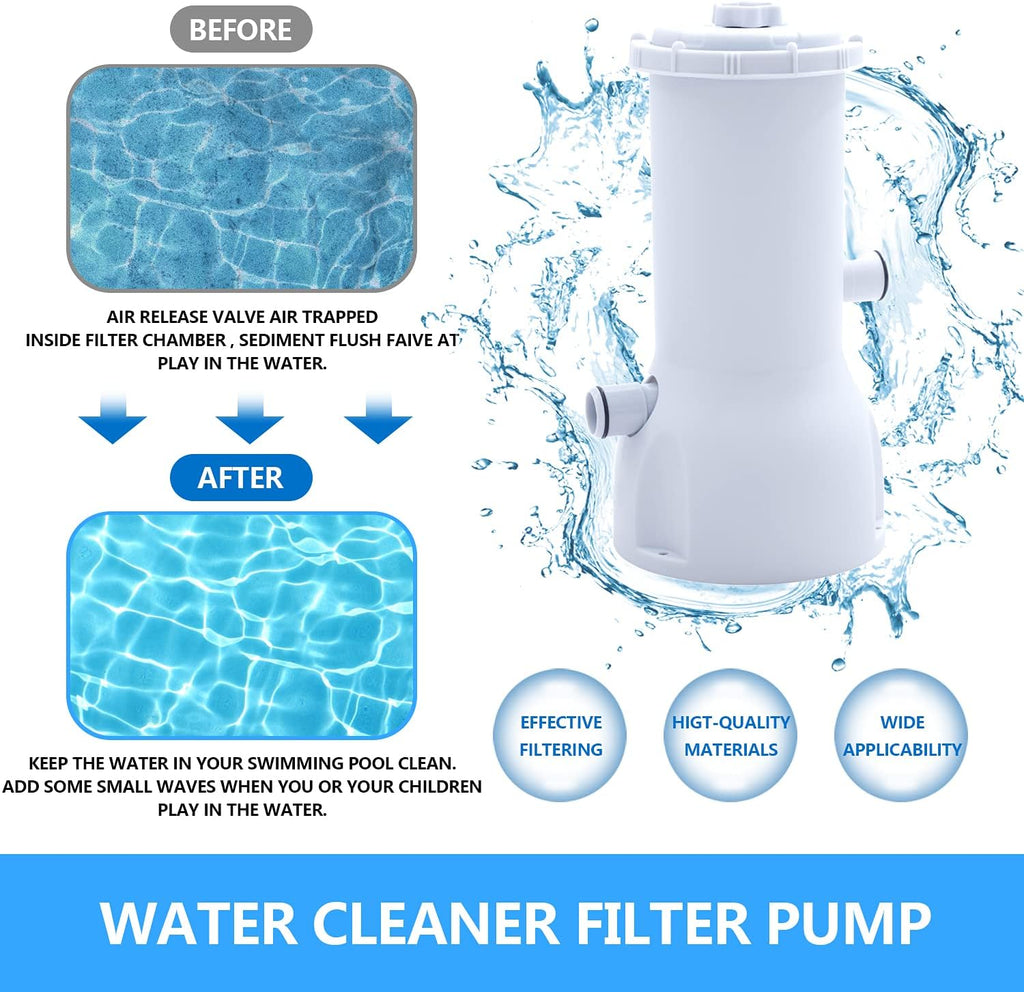 1000 GPH Above Ground Pool Filter Pump with 1 Filter Cartridge, 110-120V with GFCI, Pack of 2 J602