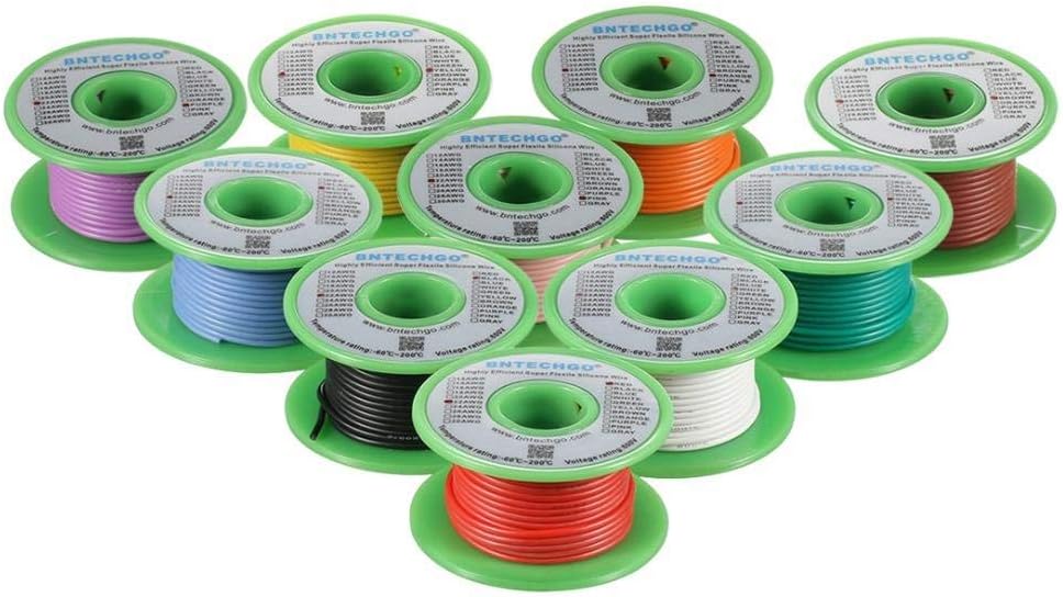 16 Gauge Silicone Wire Kit 10 Color 25 ft Flexible 16 AWG Stranded Tinned Copper Wire Pack of 2 D3154