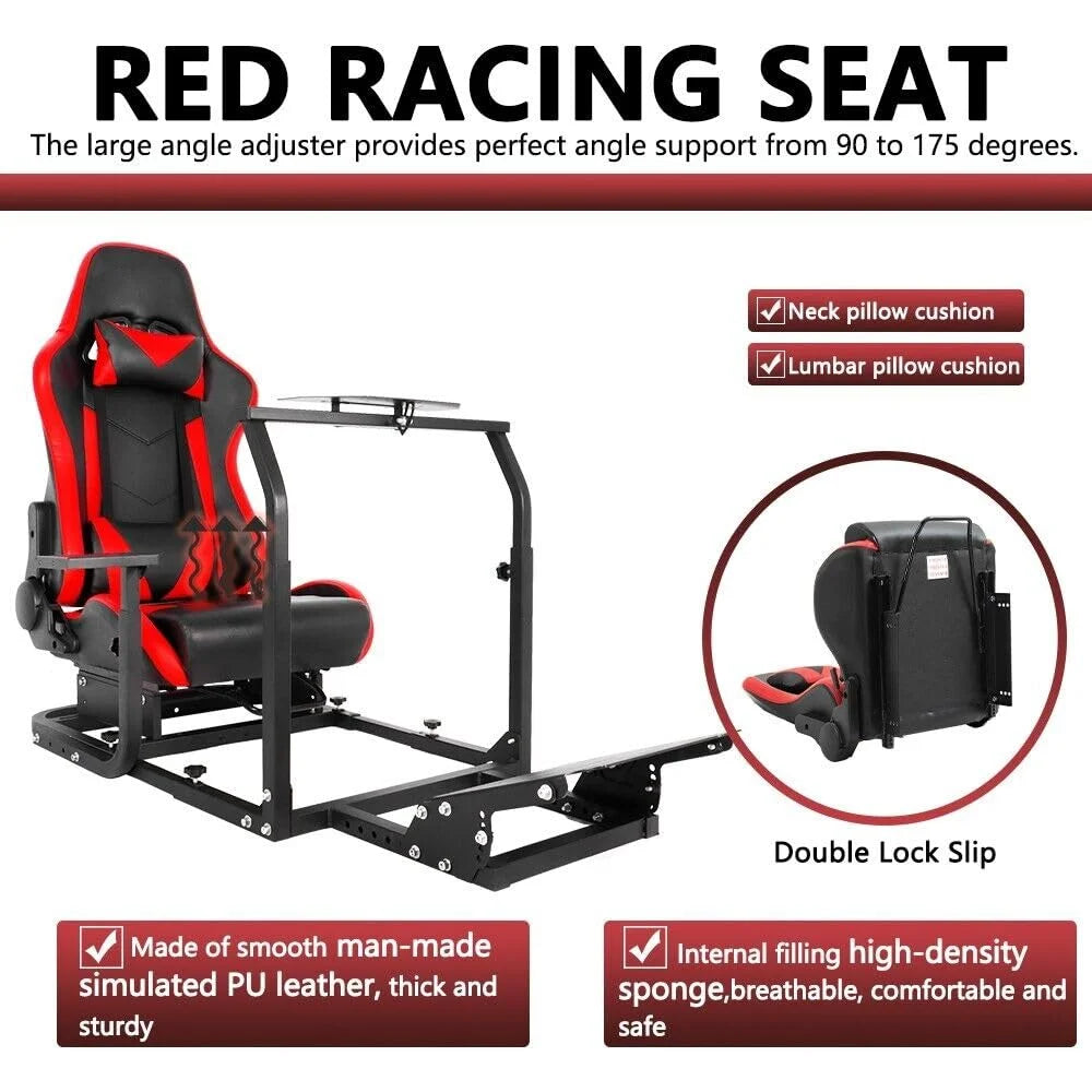 Racing Simulator Wheel Stand with Seat V6141