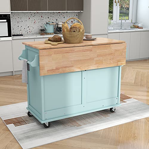 Black Rolling Kitchen Island with Drawers and Storage Cabinet D74982