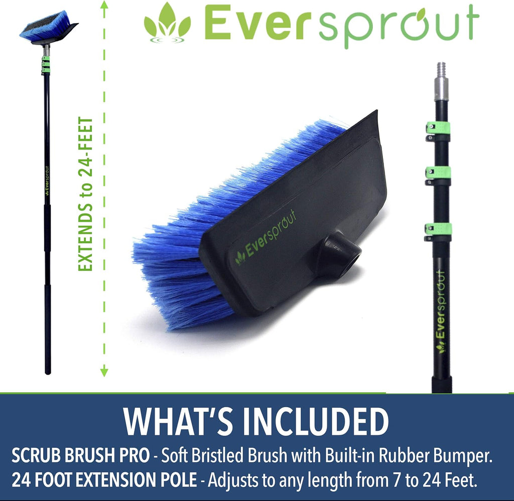 7-to-24 Foot Scrub Brush with Rubber Bumper W9563