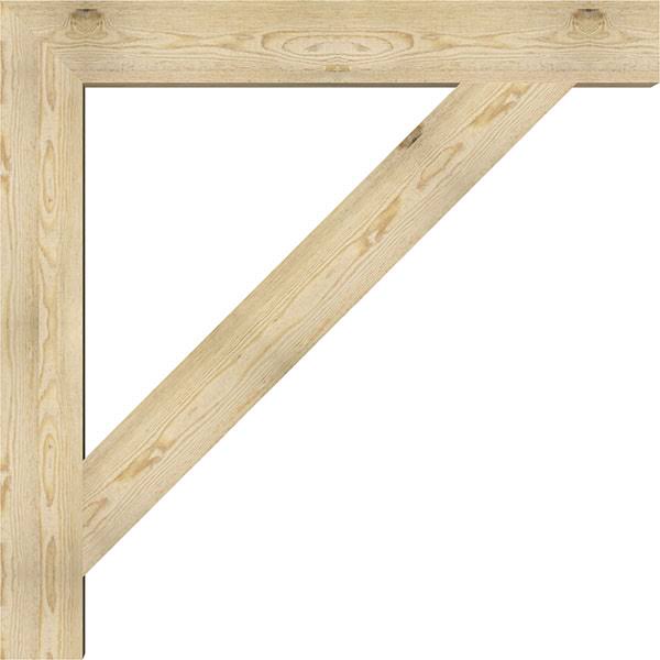 6x22W x 48x22D x 48x22H Traditional Block Rough Sawn Bracket, Douglas Fir Z5110