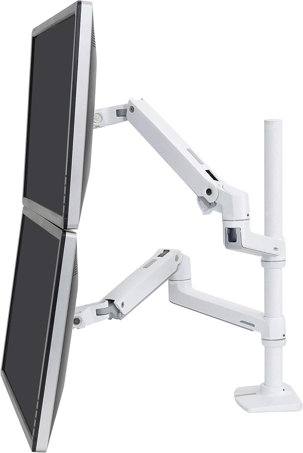 White Dual Monitor Arm Desk Mount for Monitors Up to 24 Inches M626