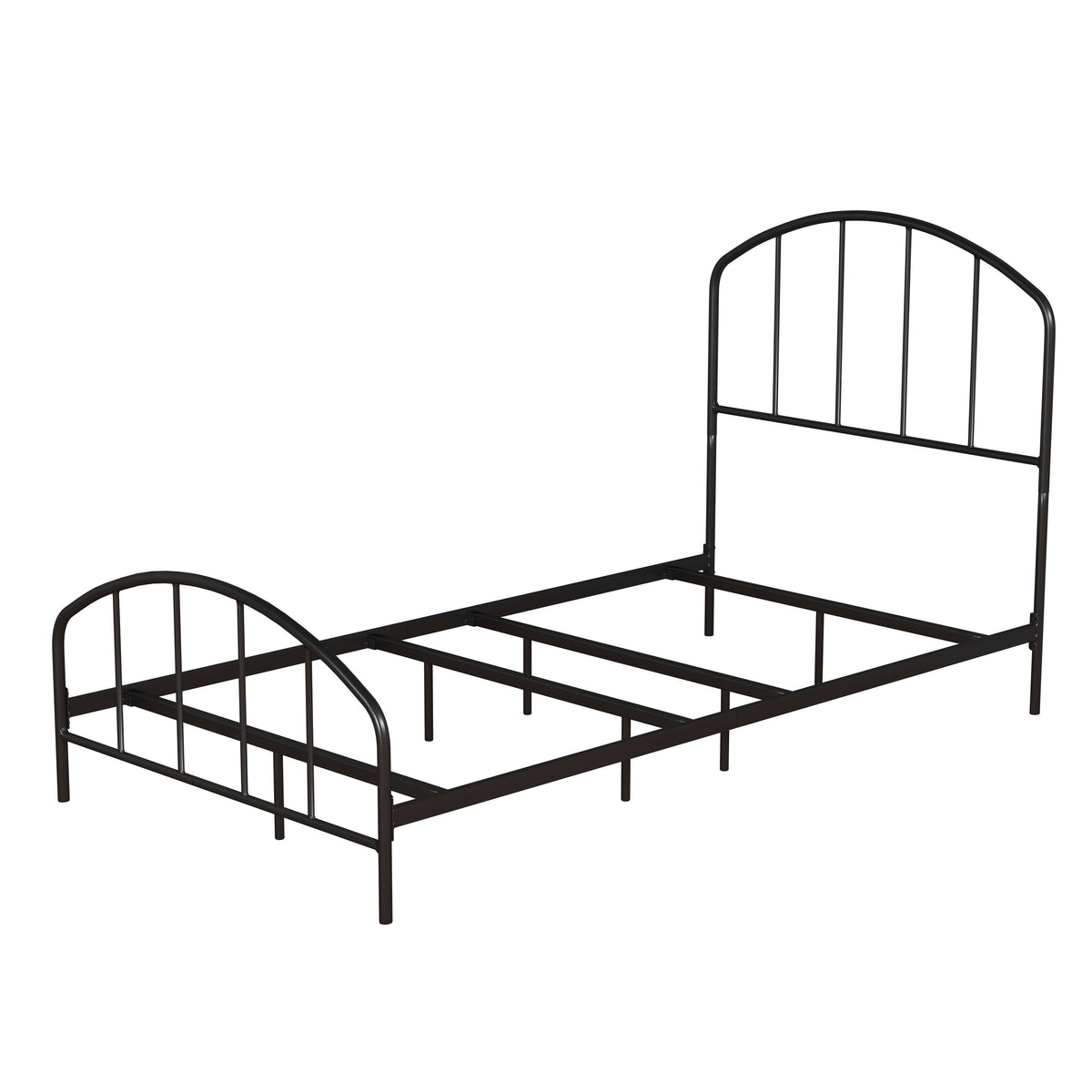 Black Metal Bed with Arched Spindle Design Queen P913