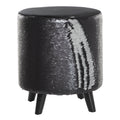 Black Wood and Fabric Stool M456