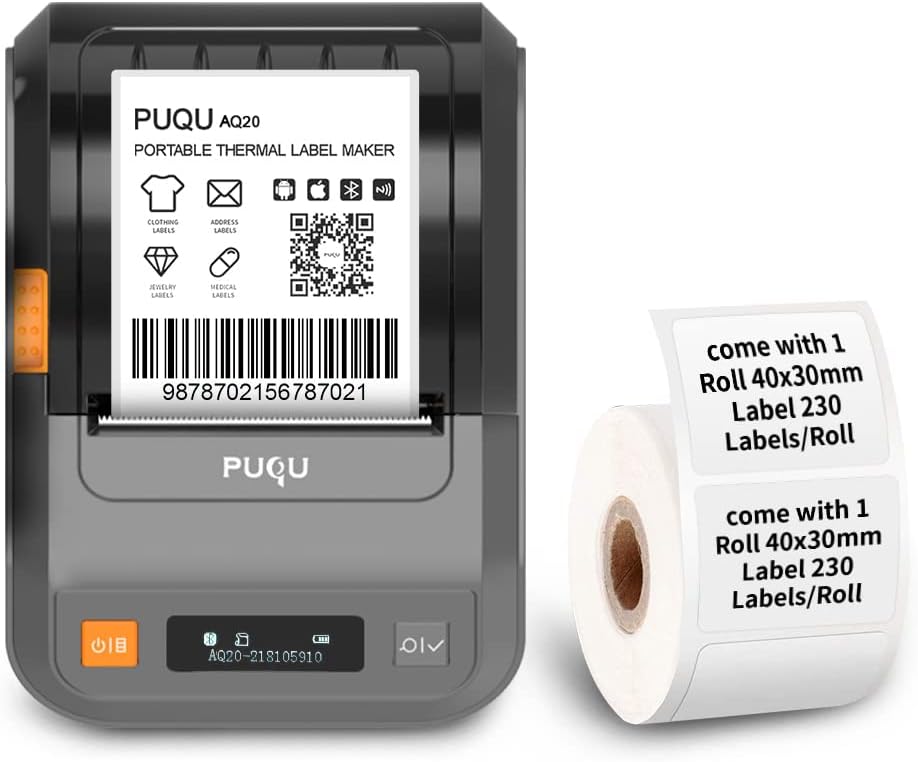 Black Bluetooth Thermal Label Printer U82886