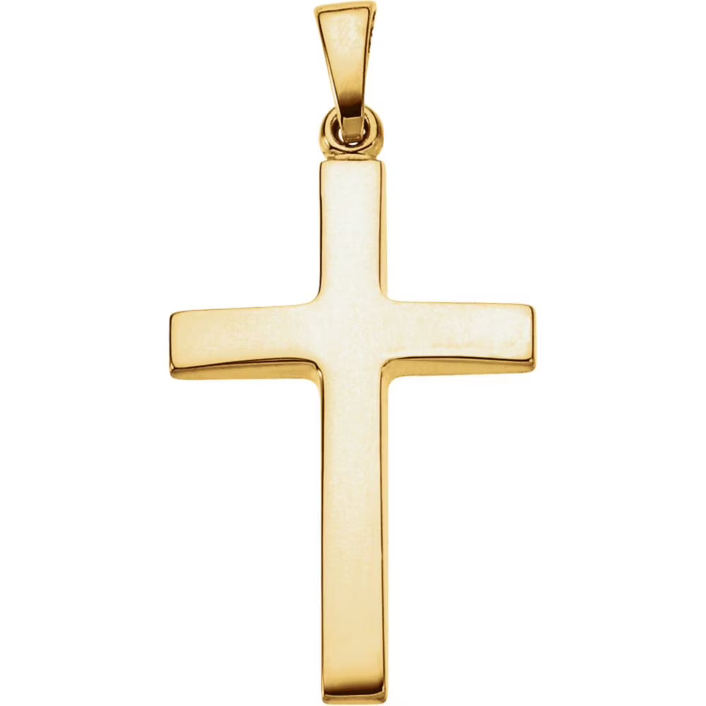 18k Yellow Gold Polished Cross Pendant Necklace F93872