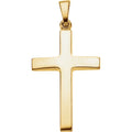 18k Yellow Gold Polished Cross Pendant Necklace F93872