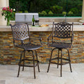 Shiny Copper Cast Aluminum Outdoor Bar Stool, Set of 2 Z285197