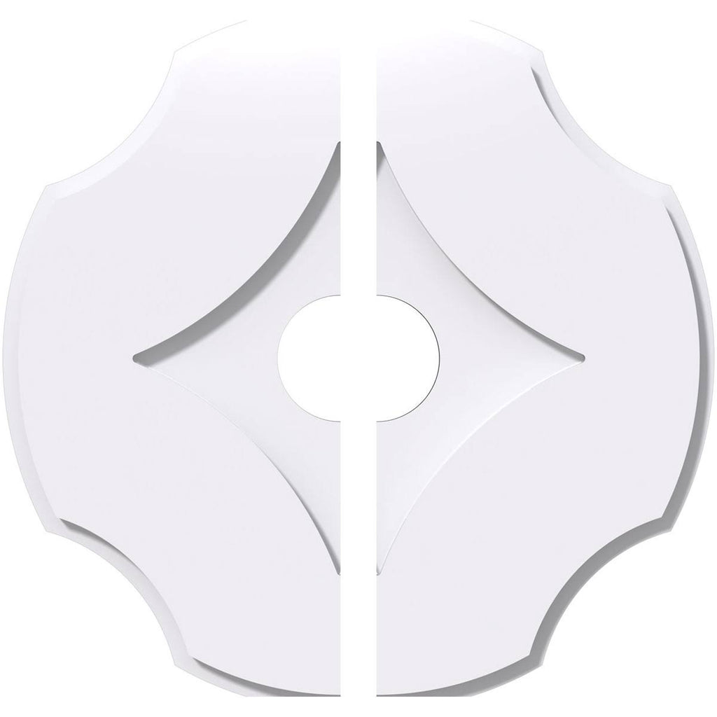 38 inchod x 7 inchid x 13 1/4 inchc x 1 inchp PVC Contemporary Ceiling Medallion, Two Piece F3451