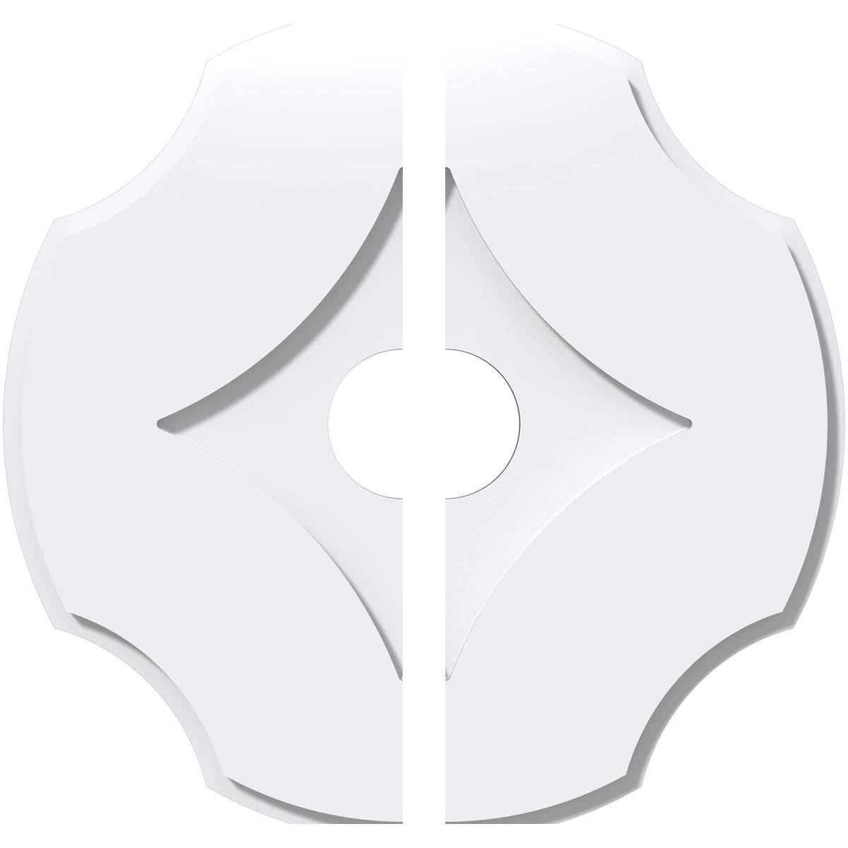 38 inchod x 7 inchid x 13 1/4 inchc x 1 inchp PVC Contemporary Ceiling Medallion, Two Piece F3451