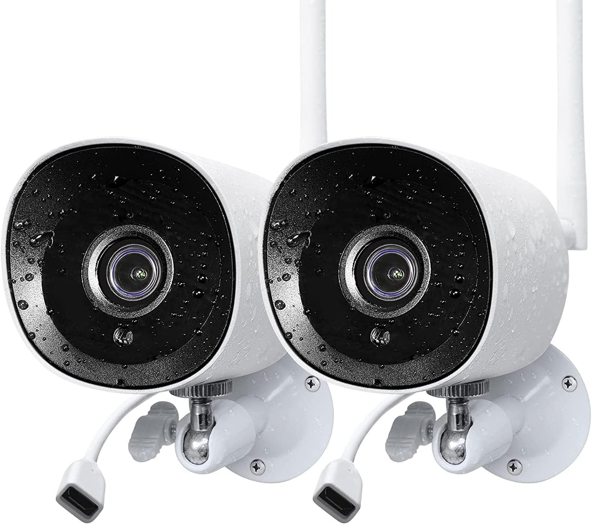 2 Pack 2MP Wireless IP Camera with Night Vision, Motion Detection, IP66 Waterproof F44648
