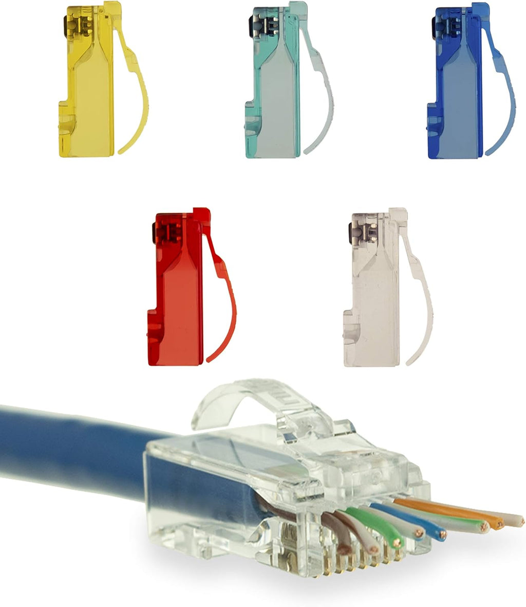 Snagless RJ45 Cat6 STP Connectors EZ Pass Through Ends, 100 Pack K93799