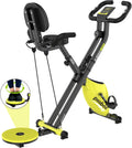 Magnetic 3 in 1 Folding Exercise Bike with Arm Resistance Bands and Twist Board F273215