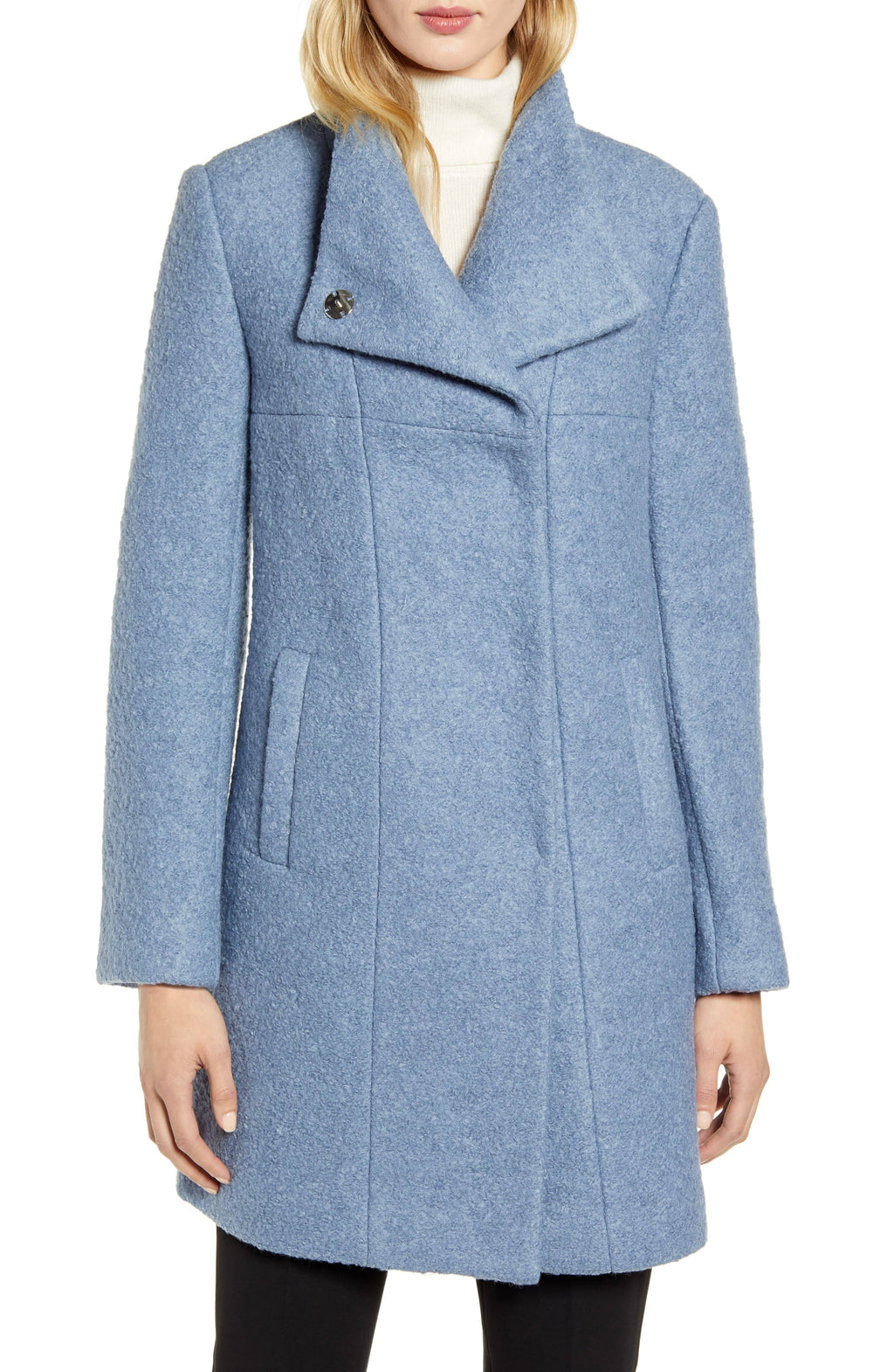 Periwinkle Boucle Walker Coat Z5768