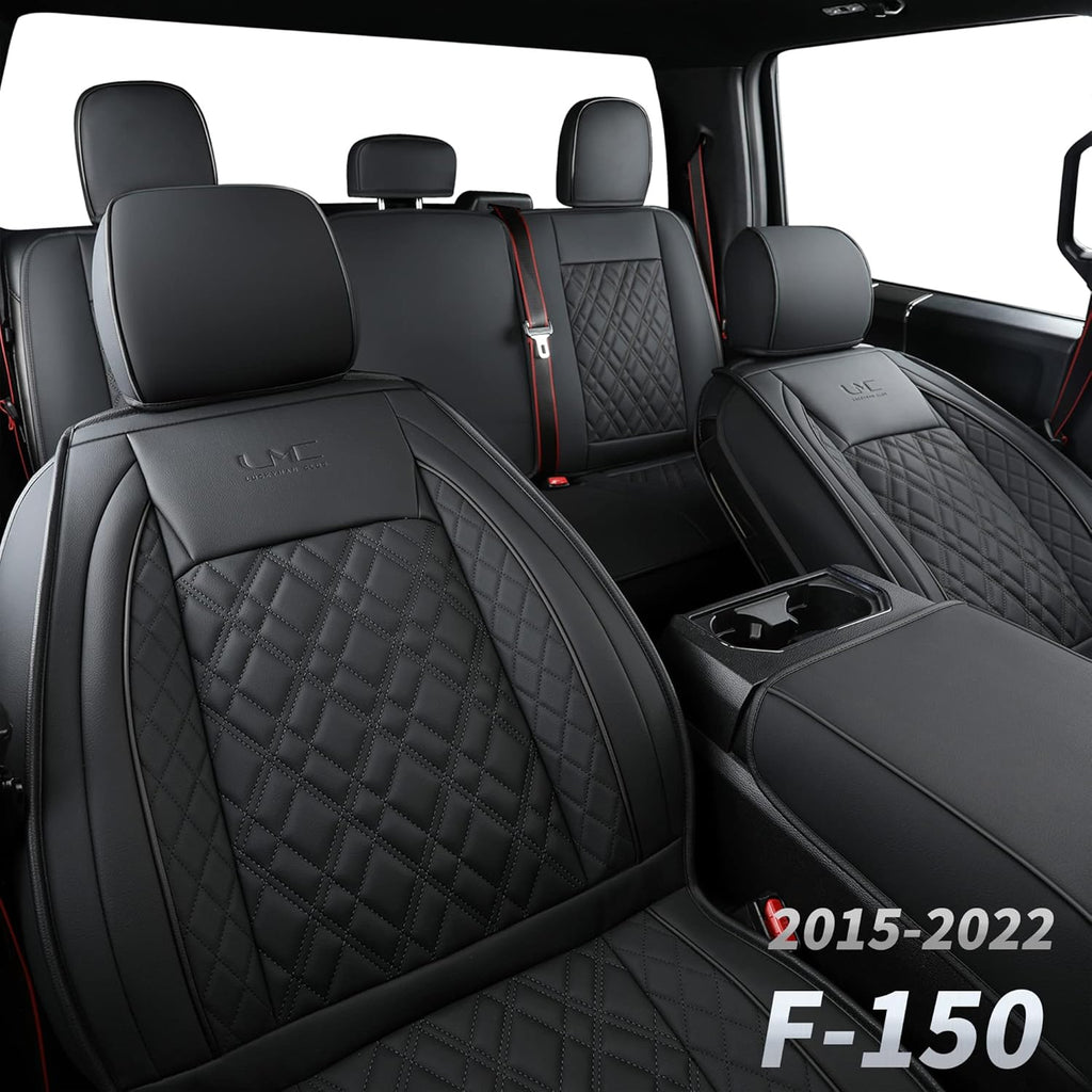 Black Faux Leather Seat Covers Full Set B831330