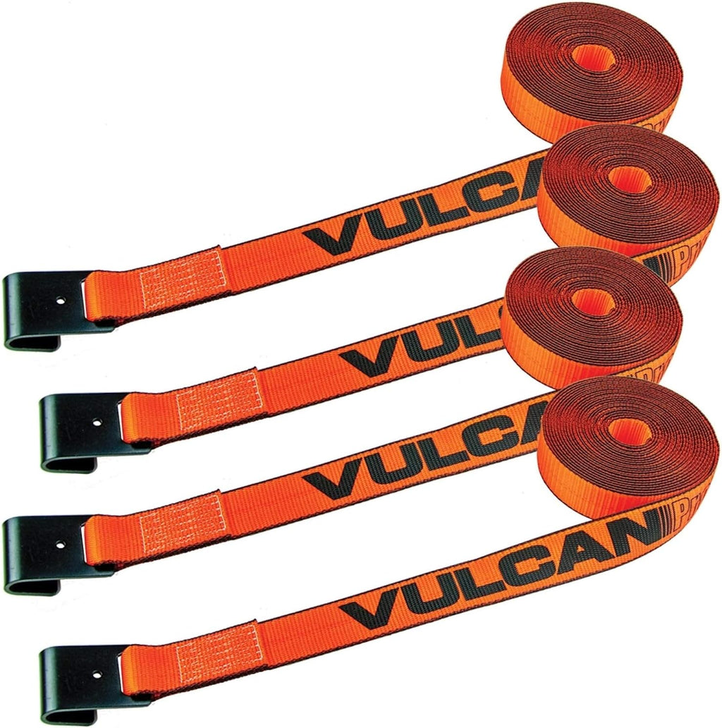 Classic Yellow 2 Inch x 30 Foot Winch Strap with Flat Hook, 4 Pack I332