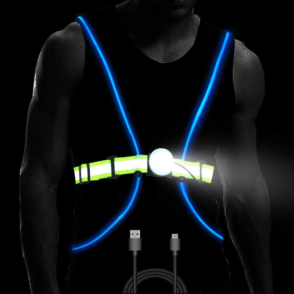 White and Green LED Reflective Vest Belt L49344