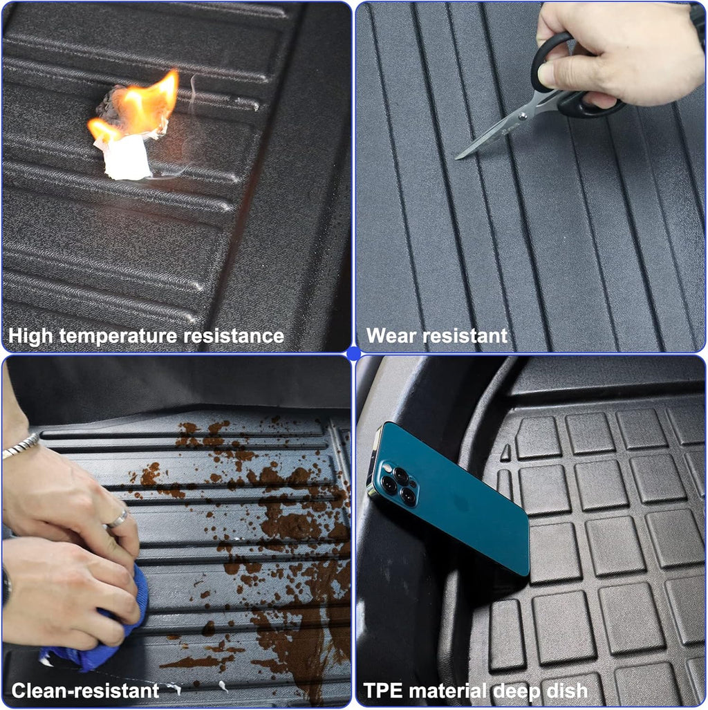 Car Floor Mats 2 Rows and Trunk Cargo Liner All-Weather Rubber C442010
