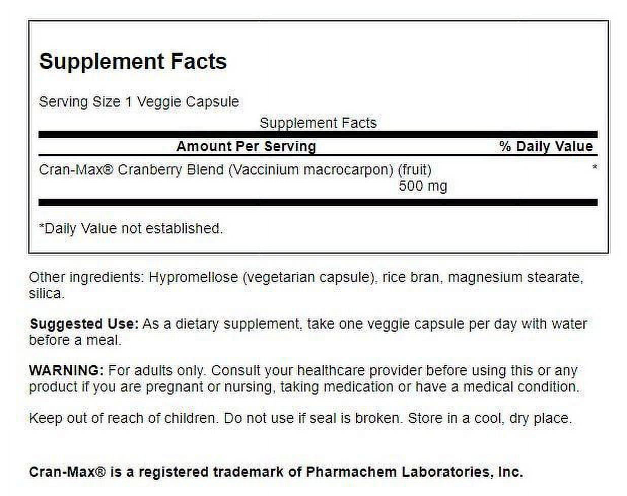 Cran-Max 500 mg 120 Veggie Capsules C355