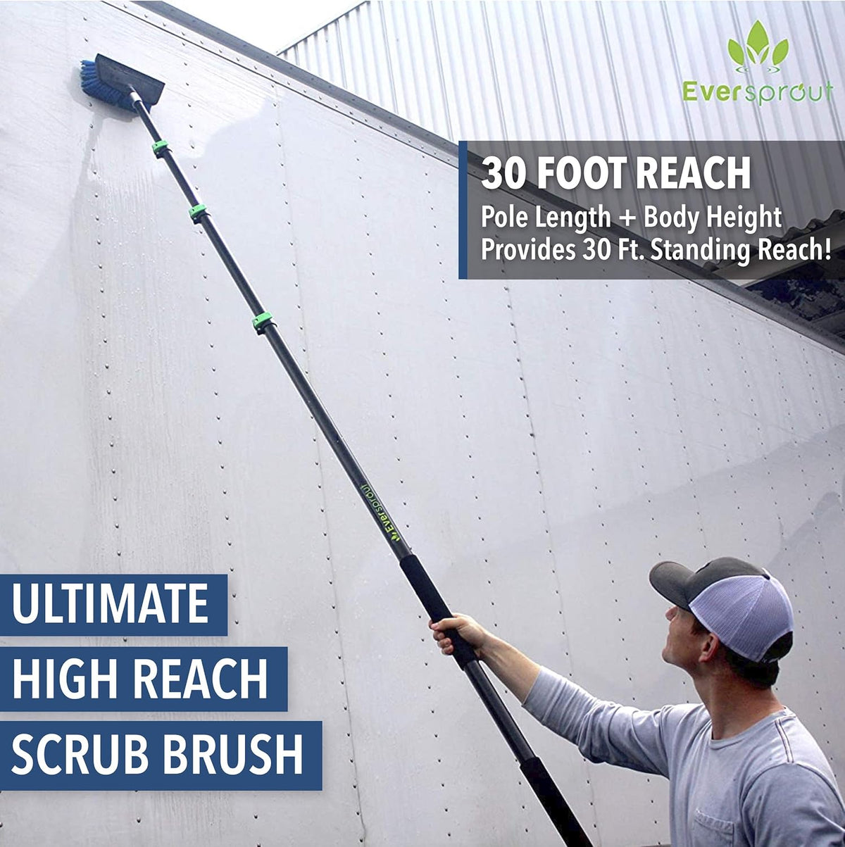 7-to-24 Foot Scrub Brush with Rubber Bumper W9563