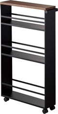 Black Slim Rolling Storage Cart With Handle M76192