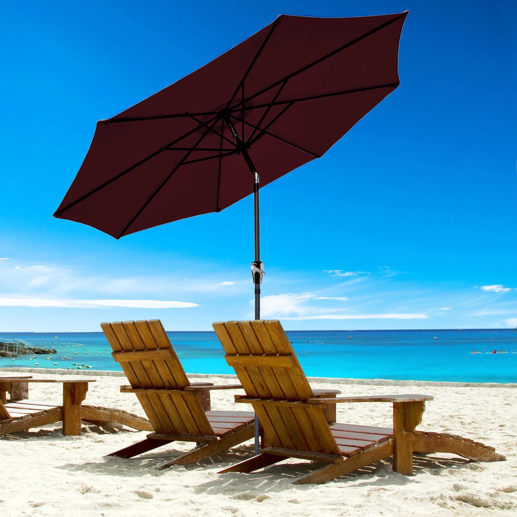 9ft UV 30+ Aluminum Outdoor Patio Umbrella with Crank & Tilt P823460