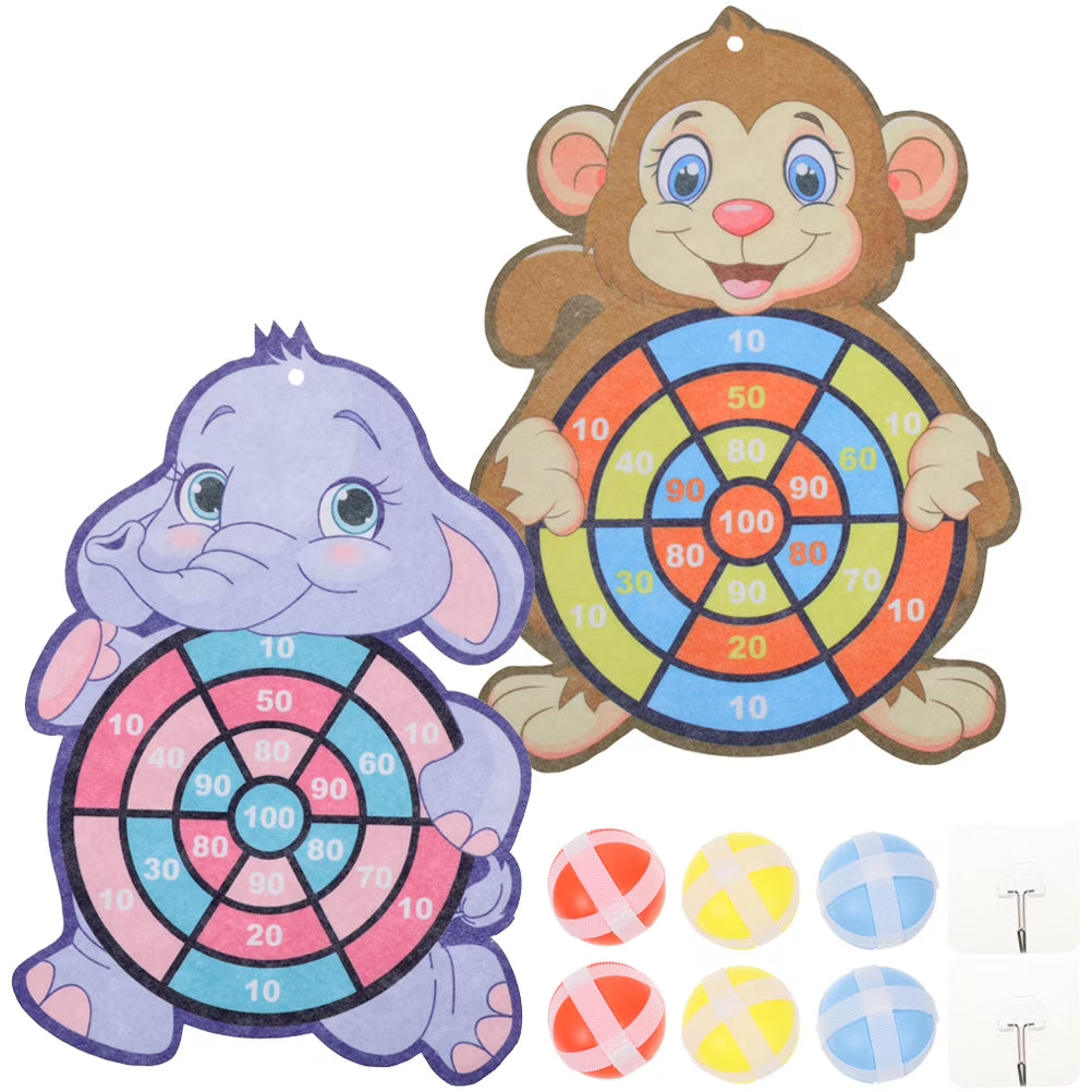2 Sets Children's Sticky Ball Darts Board Toy Kit A948909