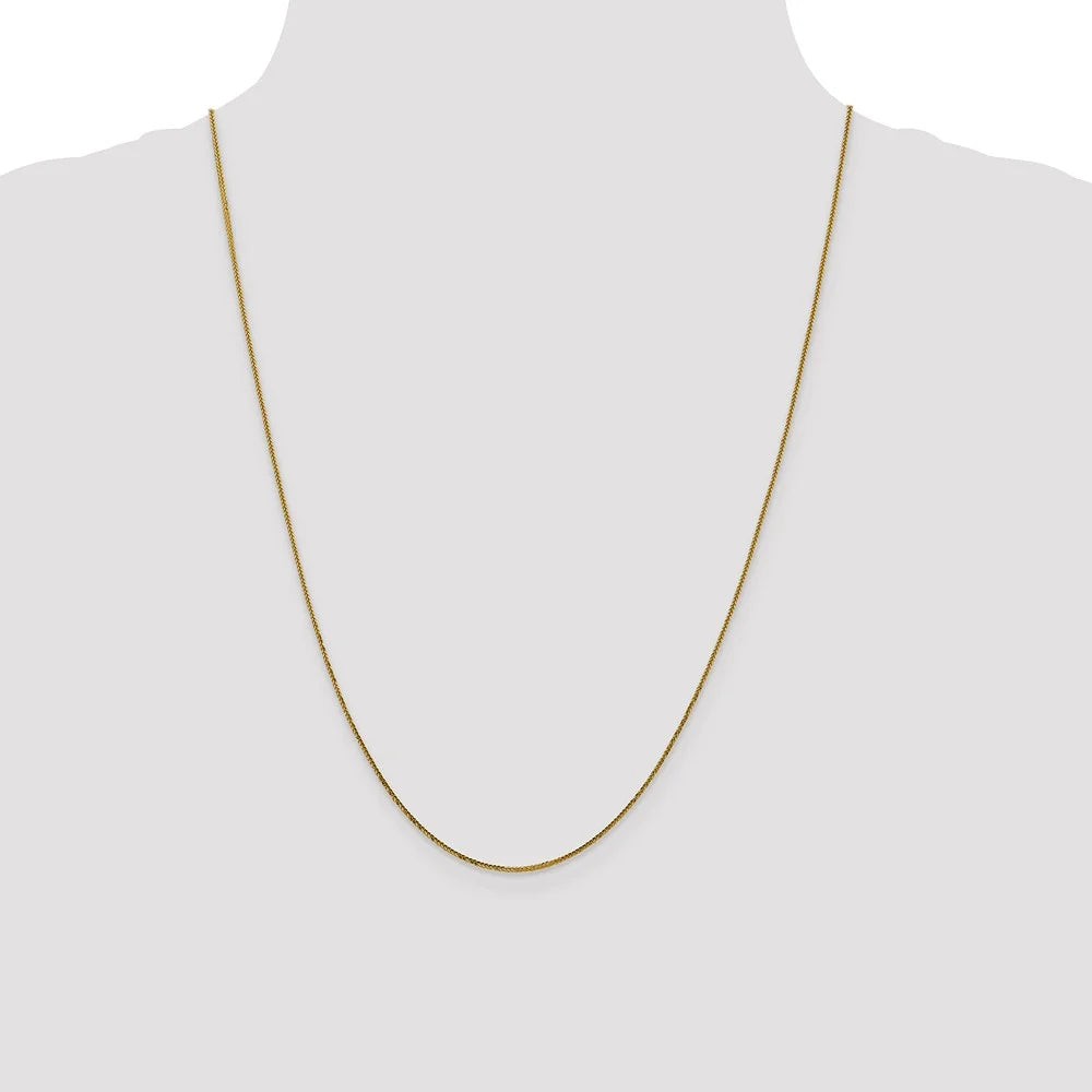 14kt Yellow Gold Diamond Cut Wheat Chain 24 inch V31559