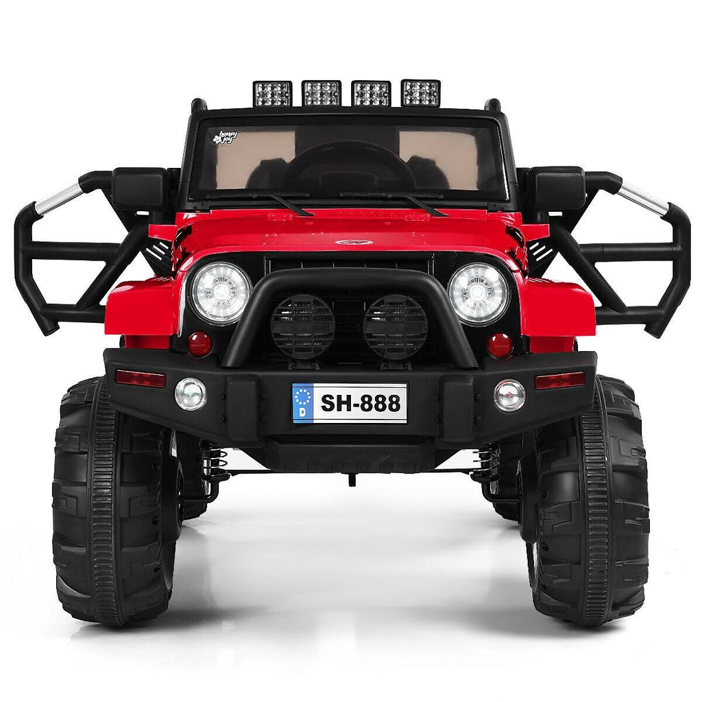 12V Red Kids Remote Control Riding Truck Car with LED Lights P61198