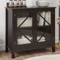Espresso Sideboard Cabinet with Double Framed Glass Doors Z55652