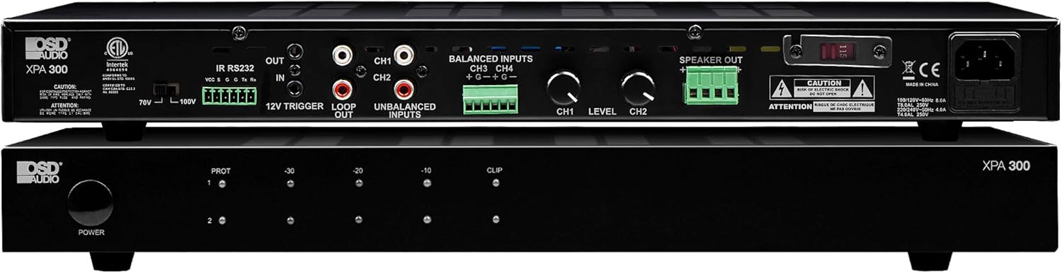 70V Commercial Multi Channel Amplifier, 6 Zones, 60W per Channel M7856