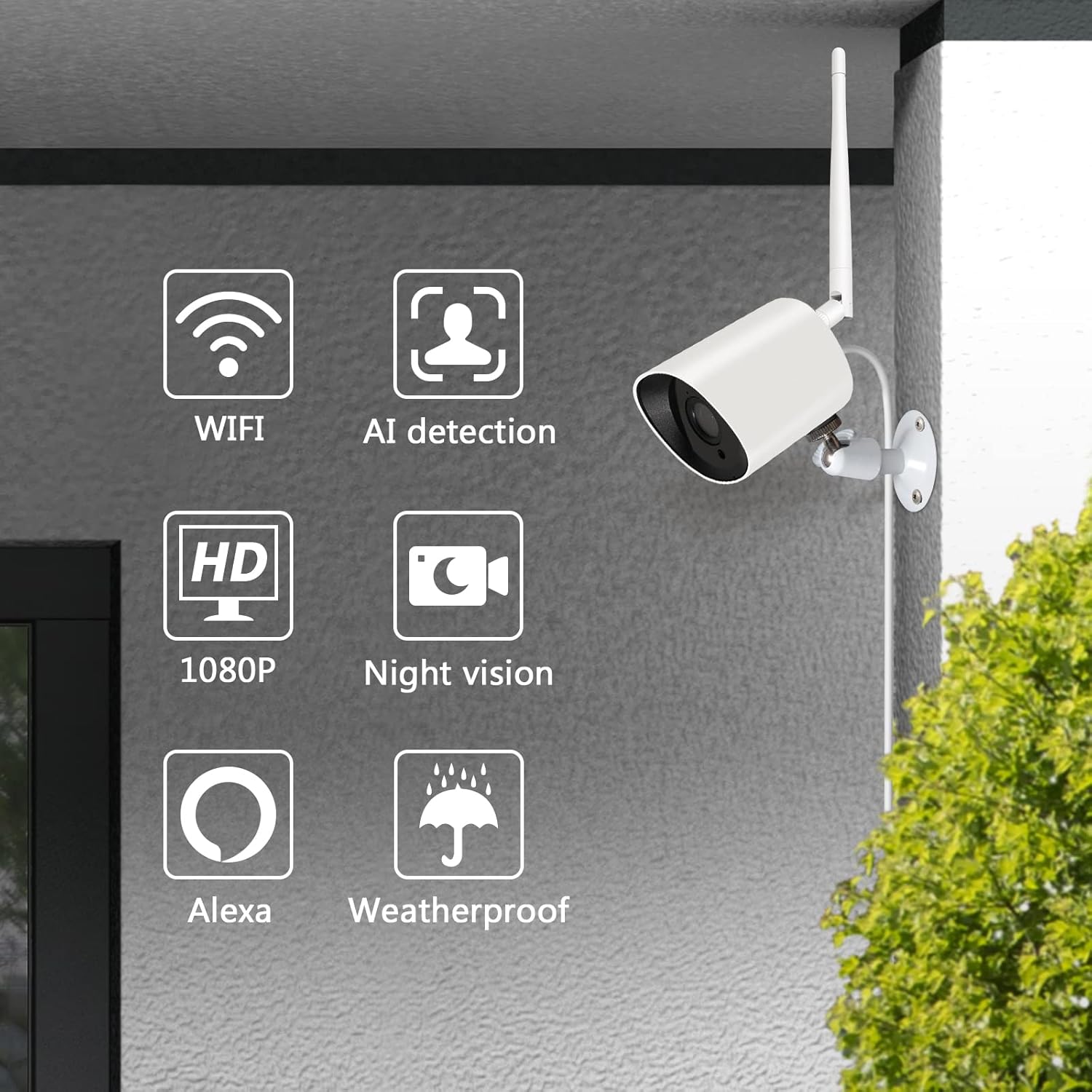 2 Pack 2MP Wireless IP Camera with Night Vision, Motion Detection, IP66 Waterproof F44648