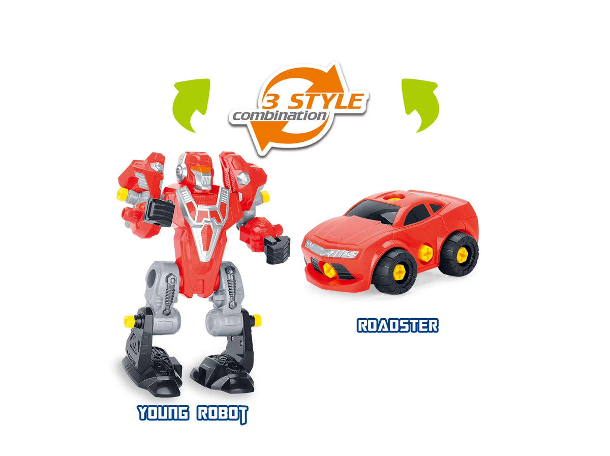 3-In-1 Toy Robot Playset with Electric Play Drill and Screwdriver V47101