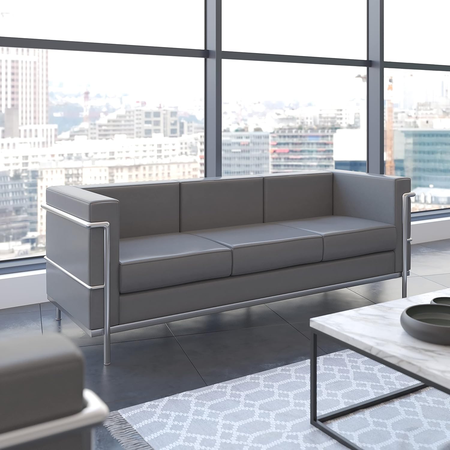 Black LeatherSoft Loveseat Z991130