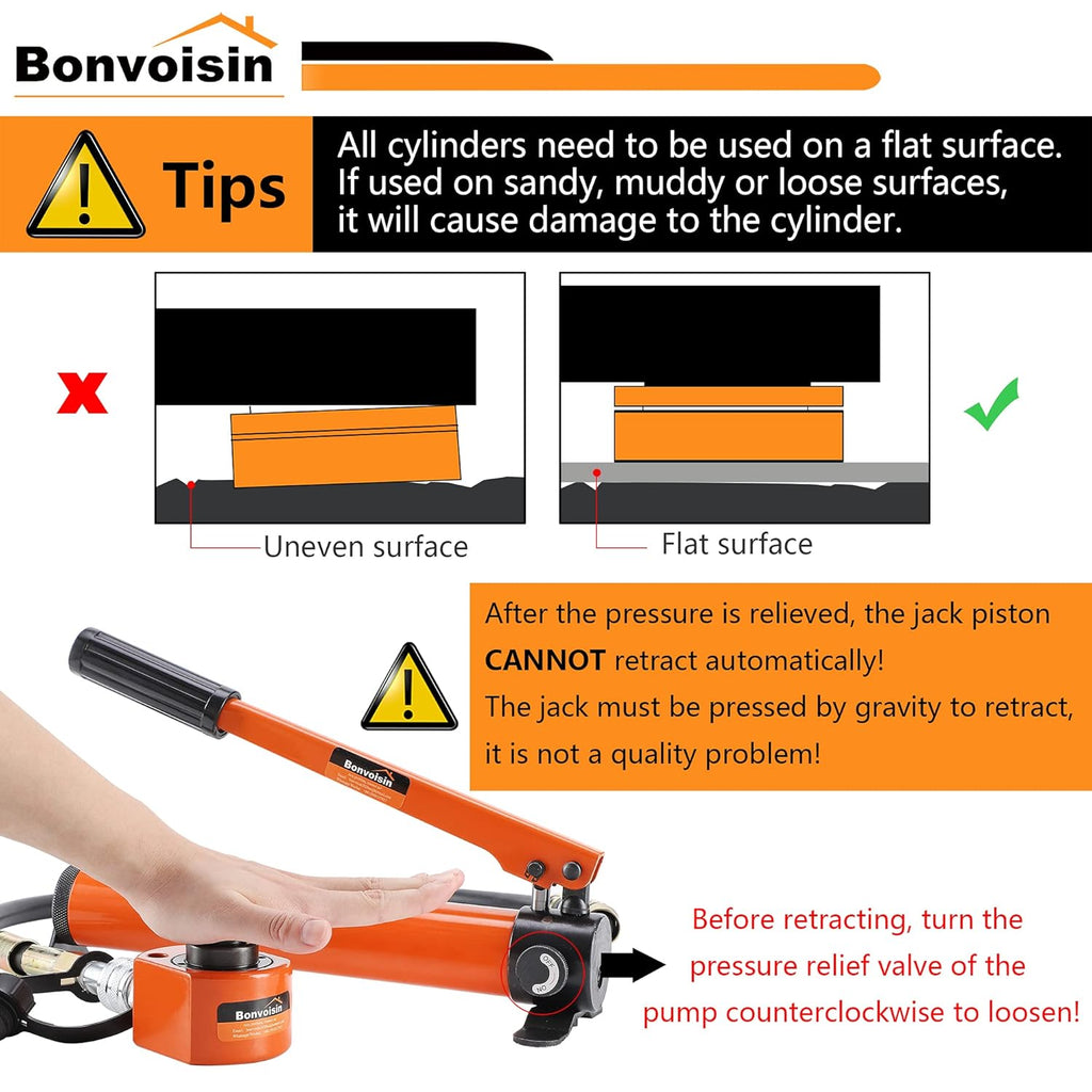 10T Hydraulic Cylinder Jack Porta Power Mini Hydraulic Ram Multi-Acting Low Profile Lifting Cylinders B766