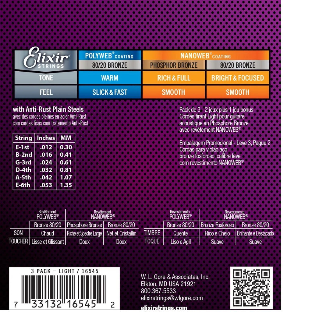 Phosphor Bronze Light 12-53 Acoustic Guitar Strings X228