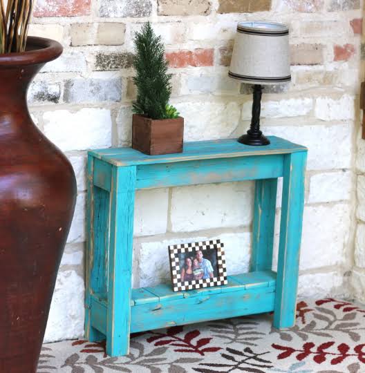 Turquoise Side Accent Table W7571